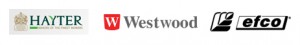 Hayter, Westwood and Efco brand logos