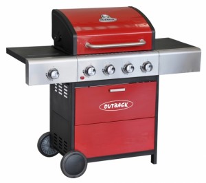 In the summer of 2011 an independent Mail on Sunday Lifestyle survey selected the newly-launched Outback Meteor 4-burner as its only five-star buy, describing it as a "great price, good looking and solidly built" barbecue. This model has now been upgraded to include cast iron burners, lava rock, porcelain-coated grill and griddle, warming rack, easy to clean two tier drip tray, built in cabinet and extra side burner.